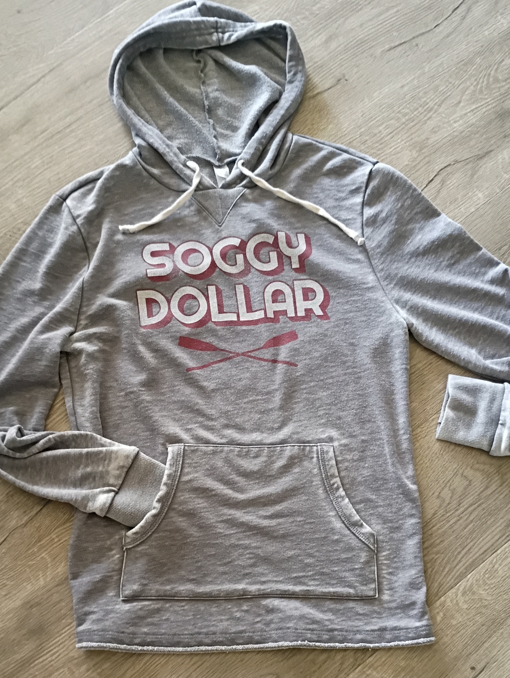 Soggy Dollar-Hoodie-Famous Bar Jost Van Dyke BVI-Gray Shipwrecked Sz Small